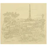 Norman E. Baxter, Oil Rig  (West Texas), ink on paper