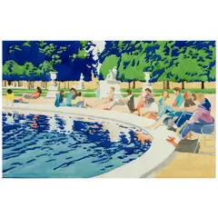 Malou Flato, Paris, watercolor and pencil on paper
