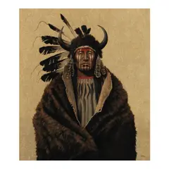 Kirby Sattler, Buffalo Headdress, acrylic on canvas