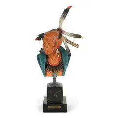 Algonquin Chief by Harry Jackson, polychrome bronze, offered Feb 2026