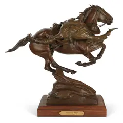 Dusty L., Comanche Ways, bronze with reddish brown patina