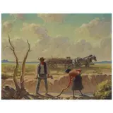 Ray Strang, Wood Gatherers, oil on board