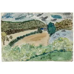 Sally Michel Avery, Country Hills, 1939, watercolor and graphite on paper