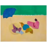 Sally Michel Avery, Loungers by the Sea, 1975, oil on canvas
