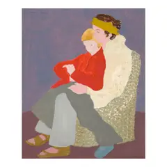 March Avery, Sally and Sean, 1977, oil on canvasboard