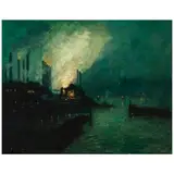 Aaron Harry Gorson, Pittsburgh Steel Mills at Night, oil on canvas