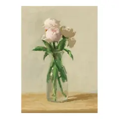Robert Kulicke, Peonies in Glass Vase, 1978, oil on board