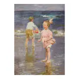 Edward Henry Potthast, At Low Tide, oil on panel