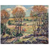 Ernest Lawson, Landscape with Red Barn