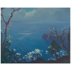 Dogwood on Hudson by Frank Montague Moore, oil on Masonite, sold Apr 2026