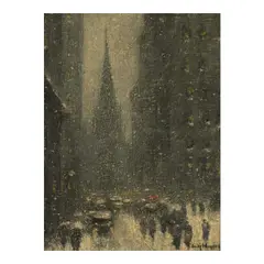 Guy Carleton Wiggins, Old Trinity, New York Winter, 1930, oil on canvas