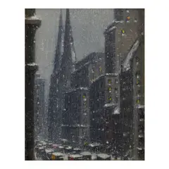 Guy Carleton Wiggins, Fifth Ave., oil on canvasboard