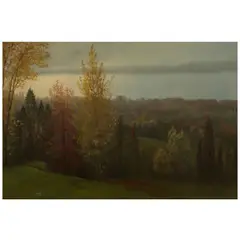 Albert Bierstadt, View along the Hudson River, oil on paper laid down on canvas