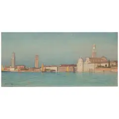 Samuel Colman, Murano Viewed from Venetian Lagoon, 1874, watercolor and gouache on paper
