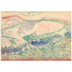 Charles Demuth, Landscape, circa 1912-15, watercolor on paper laid down on board