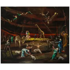 Everett Shinn, Circus, 1949, oil on Masonite
