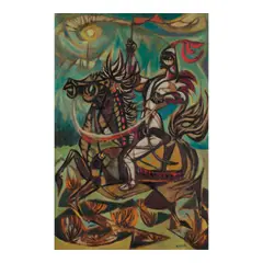 Ralph Iwamoto, Knight, circa 1949-51, oil on canvas