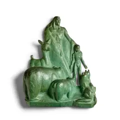 Marshall Fredericks, Hiawatha, bronze with green patina