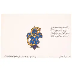 Judy Chicago, Illuminated Capital for Eleanor of Aquitaine, 1978, ink and gouache on paper