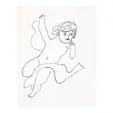 Andy Warhol, Angel with Sash, circa 1954, ink on paper