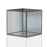 Larry Bell, Cube #6, 1987, inconel coated glass with brass coated nickel frame