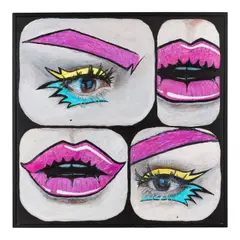 Fireworks Pop Art by Gina Beavers, 2016, acrylic on canvas on panel with artist's wood frame, offered Mar 2026