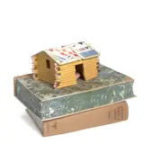 Richard Shaw, Pencil House on Two Volumes, 1980, glazed porcelain with overglaze transfers