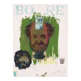 Robert Carston Arneson, Bore, 1973, acrylic, watercolor, paint stick, pen, graphite, screenprint and printed paper collage on paper