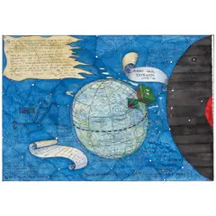 William T. Wiley, Which Side Are You On?, 2000, watercolor, felt pen and ballpoint pen with metallic paint on paper