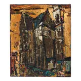 Raimonds Staprans, Grace Cathedral, circa 1953, oil on canvas