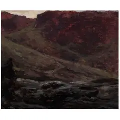 Jules Tavernier, Paying Homage, circa 1885, oil on board