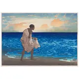 Charles William Bartlett, Hawaiian Fisherman, c. 1919, Woodcut in colors on japon paper