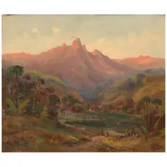 Limahuli Valley, Haʻena, Kauaʻi by Samuel Tilden Daken, circa 1915, oil on canvas laid to board, sold Aug 2025