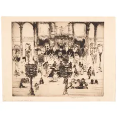 Huc-Mazelet Luquiens, The Pursuit; Lying in State of Prince Kuhio, n.d., Two etchings (one with aquatint) on wove paper, each signed in pencil