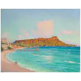 Frank Montague Moore, View of Waikiki Beach and Diamond Head