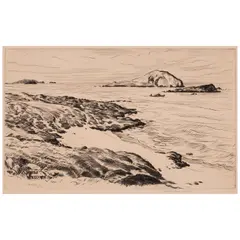 Huc-Mazelet Luquiens, The Sampan; Hanauma Bay, 1934; 1937, Two etchings on wove paper, each signed in pencil and titled, one numbered 9/100, the other annotated 'trial'