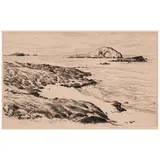 Huc-Mazelet Luquiens, The Sampan; Hanauma Bay, 1934; 1937, Two etchings on wove paper, each signed in pencil and titled, one numbered 9/100, the other annotated 'trial'