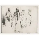 John Melville Kelly, Lei Sellers, 1930, Drypoint on japon paper