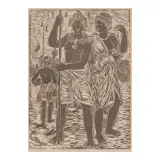 Juliette May Fraser, A Group of 4 Linocuts, n.d., Four linocuts on japon paper, each signed in pencil, indecipherably titled and annotated
