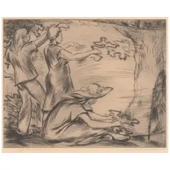 Juliette May Fraser, Camouflage Rhythms,  Hawaiʻi, 1942, Etching on wove paper