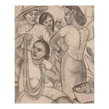 Cornelia MacIntyre Foley, Lei Makers, graphite and charcoal on paper