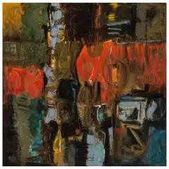 John Chin Young, Untitled (Abstract), circa 1950, oil on canvas