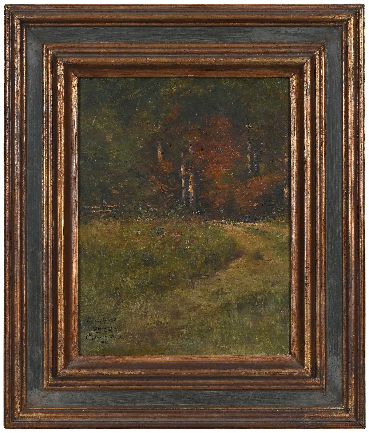 De Lancey Gill, Woodland Track, Tonalist Landscape, 1929, oil on canvas