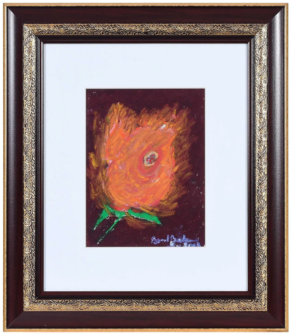 Flame Rose by Beverly Buchanan, 2003, oil pastel on paper, sold Nov 2025