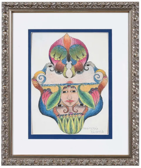 Minnie Jones Evans, Sunset Face, 2008, crayon