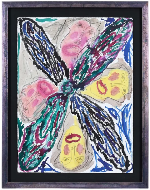 Thornton Dial, Sr., Women in Bushes, 1997, acrylic on rag paper