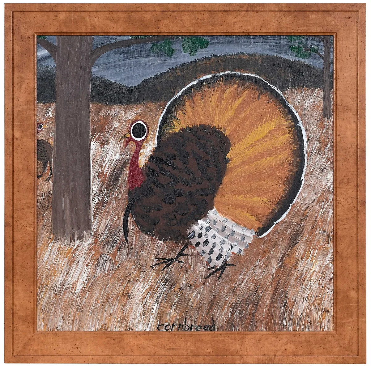 Turkey by John "Cornbread" Anderson, acrylic on plywood, sold Nov 2025