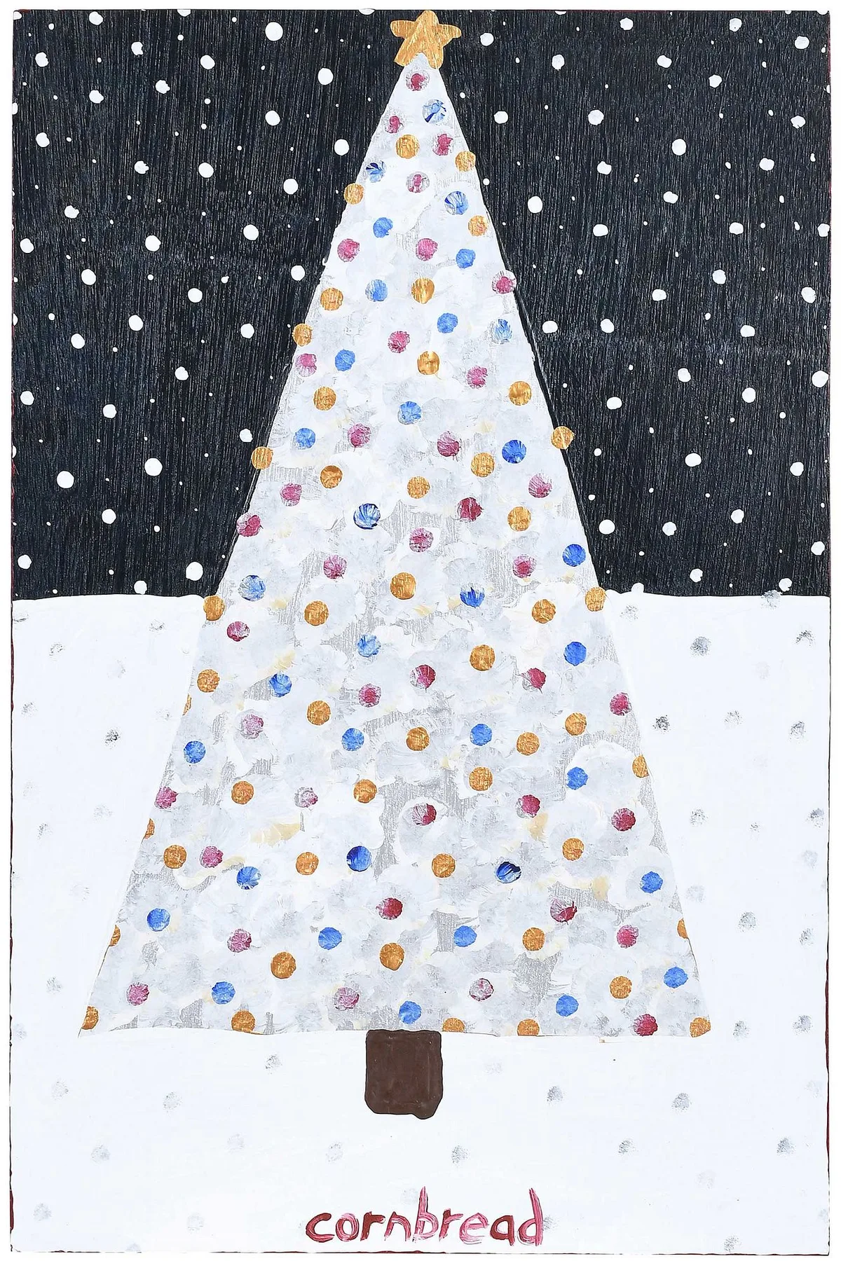 Christmas Tree by John "Cornbread" Anderson, acrylic on plywood, sold Nov 2025