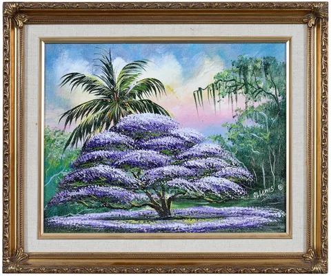 Robert L Lewis, Florida Highwaymen Painting, acrylic on canvas