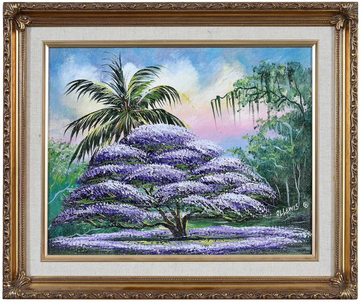 Robert L Lewis, Florida Highwaymen Painting, acrylic on canvas